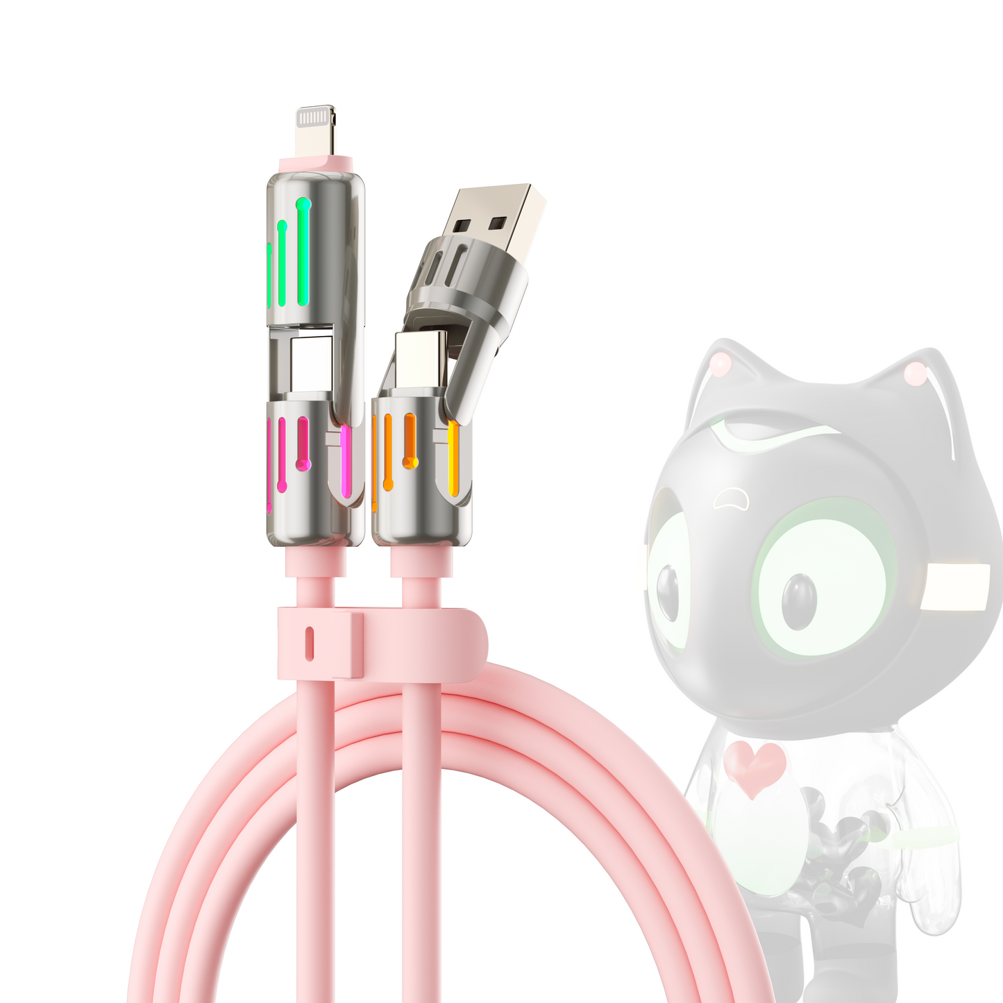 PURSUIT 4-in-1 240W SuperFast Charging Cable: MFi/PPS Certified, Military-Grade Durability, & Travel-Ready Design