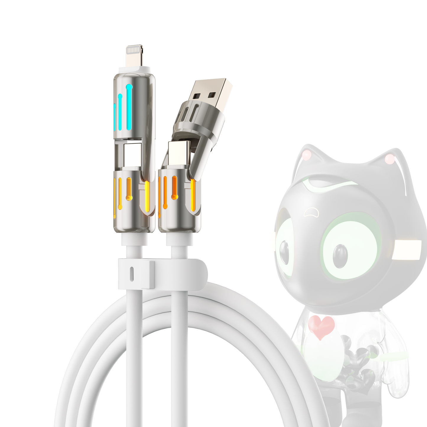PURSUIT 4-in-1 240W SuperFast Charging Cable: MFi/PPS Certified, Military-Grade Durability, & Travel-Ready Design