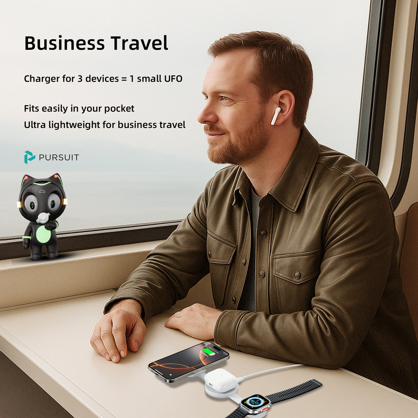 2025 Travel-Ready MagSafe 3-in-1 Wireless Charging Station for iPhone (12-16 Series), Apple Watch, & AirPods - Includes Storage Box