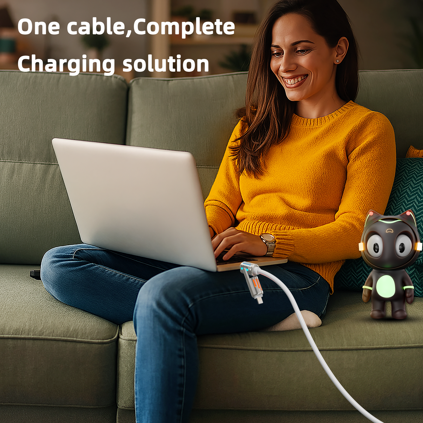 PURSUIT 4-in-1 240W SuperFast Charging Cable: MFi/PPS Certified, Military-Grade Durability, & Travel-Ready Design