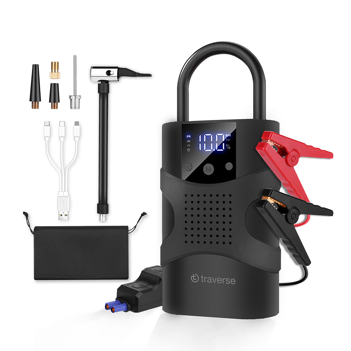 Traverse 2-in-1 1000A Jump Starter & Tire Pump with 150 PSI Inflator – The Ultimate Roadside & Adventure Companion