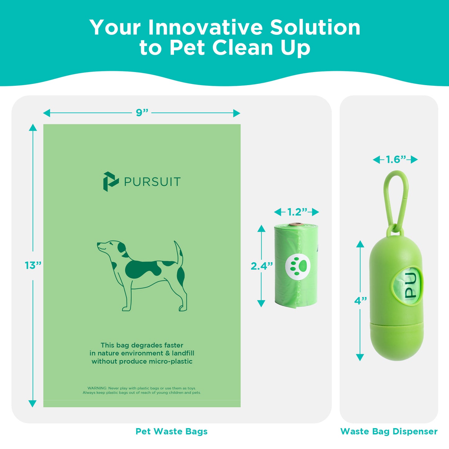 Biodegradable Dog Waste Bags with Dispenser
