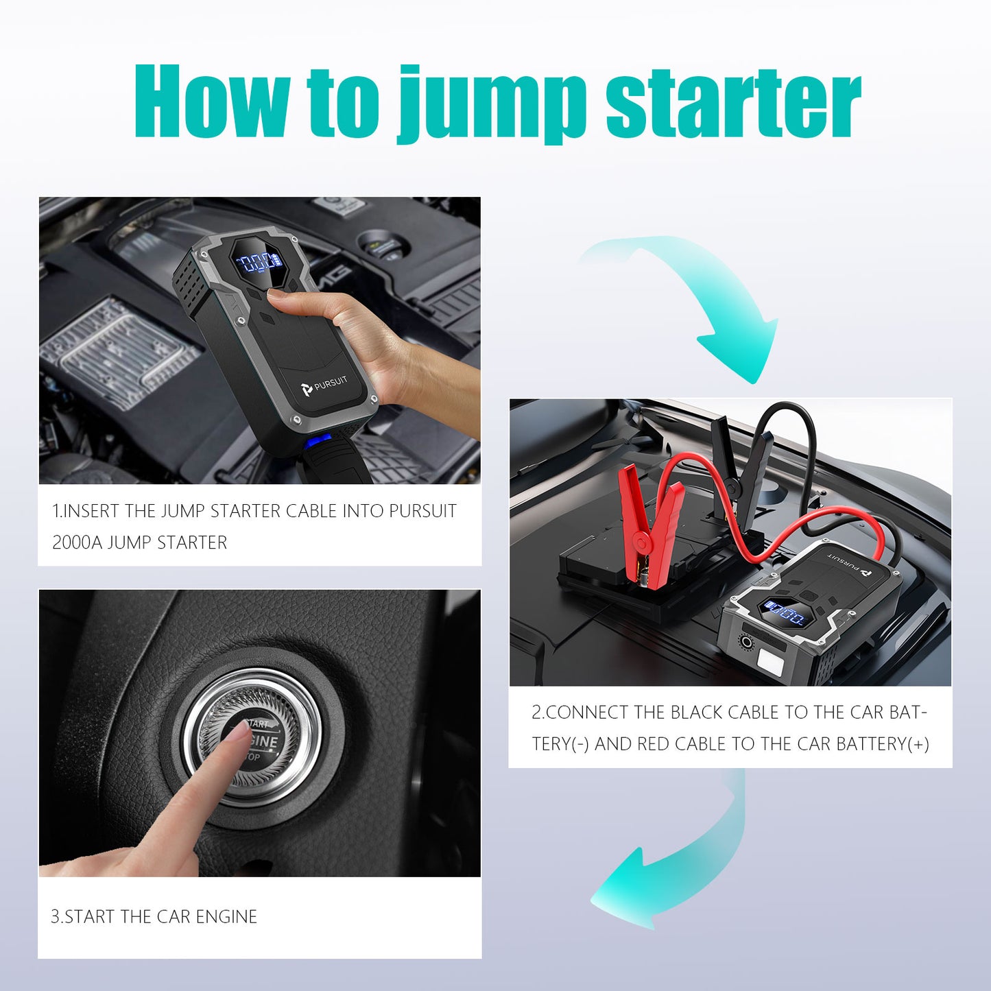 PowerUp Pro 2000A Jump Starter – Instant Starts for 6.0L Gas / 2.0L Diesel Engines