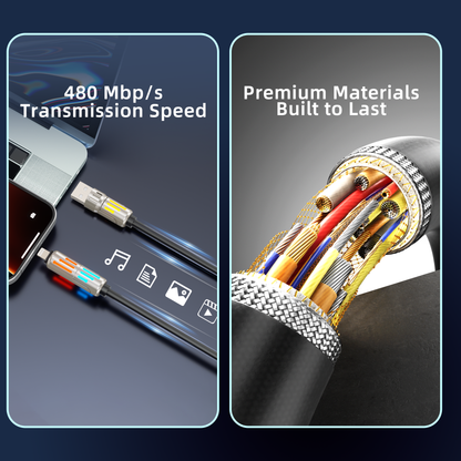 PURSUIT 4-in-1 240W SuperFast Charging Cable: MFi/PPS Certified, Military-Grade Durability, & Travel-Ready Design