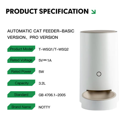High Quality 3.2L Round Meal Automatic Cat Feeder Machine With APP