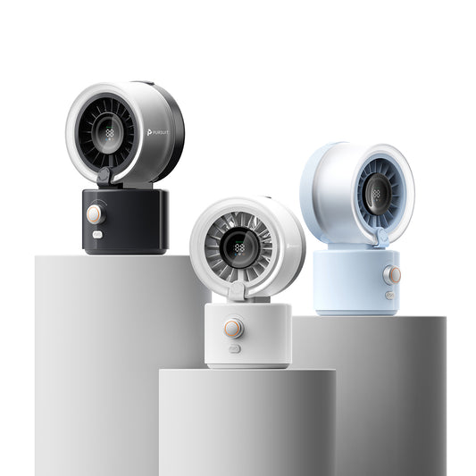 Portable Misting Fan, Clip-On or Flexible Tripod Personal Cooling Fan, Fine Mist Cools Air up to 15°F, 100 Speed Levels, Rechargeable Fan for Strollers, Golf Carts & Desktop Use