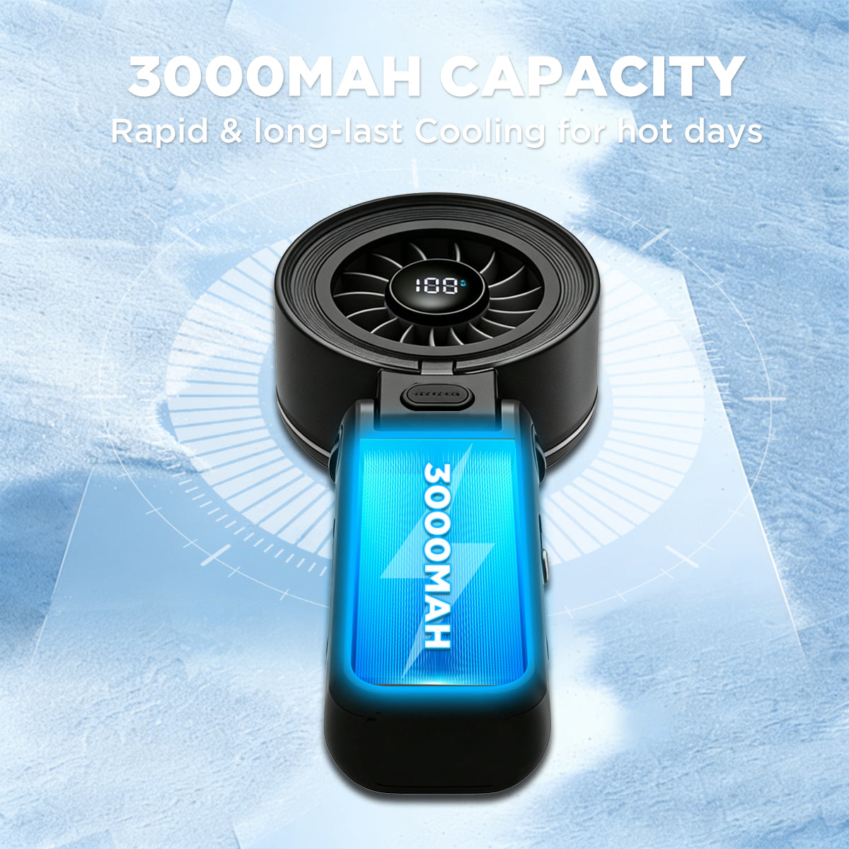 Portable Misting Fan with 18H Battery Life, 100 Speed Adjustable Personal Cooling Fan, Rechargeable Handheld & Desktop Fan with 1 Hour Mist Tank, Handle Stand and Lanyard
