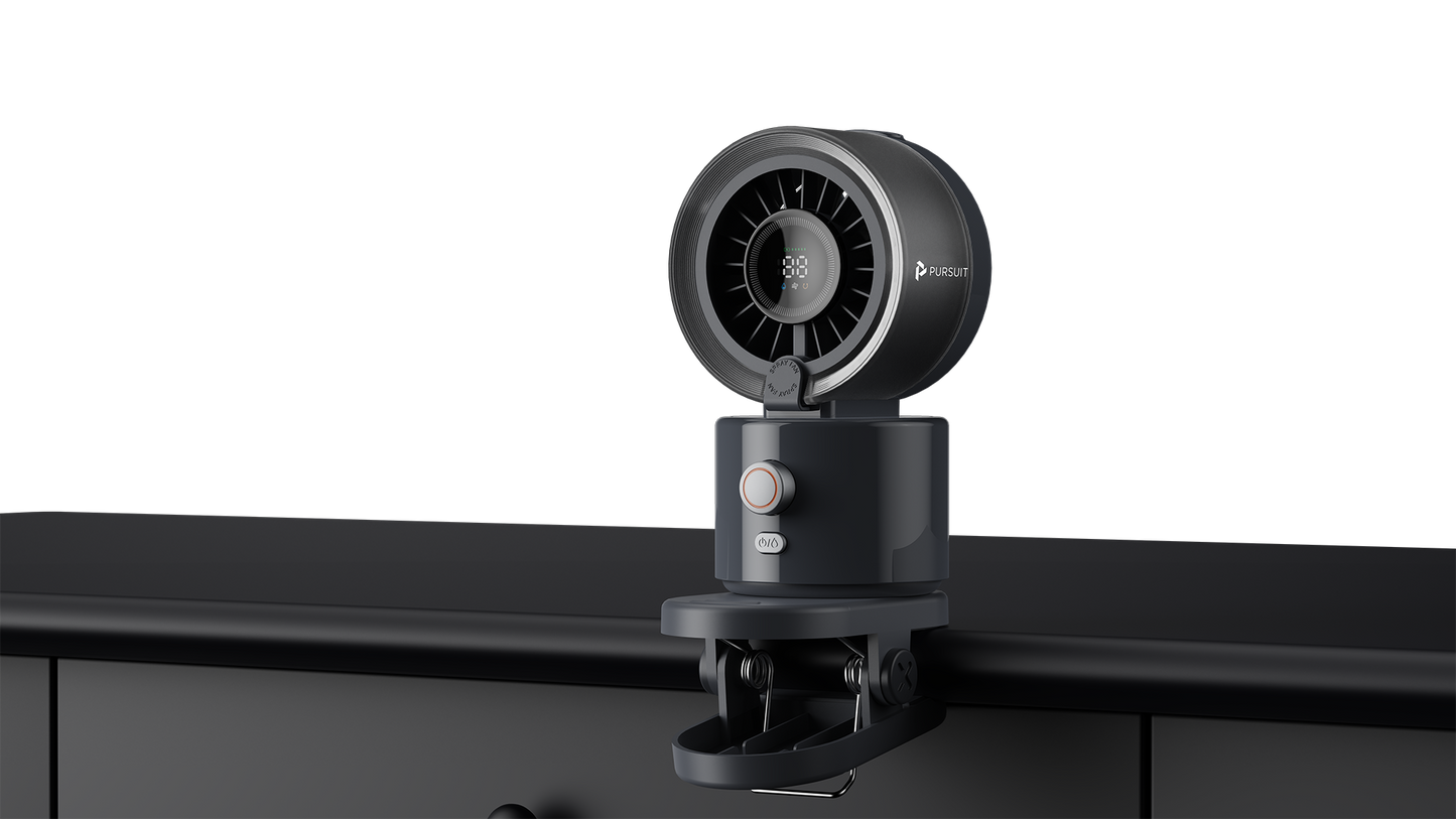 Portable Misting Fan, Clip-On or Flexible Tripod Personal Cooling Fan, Fine Mist Cools Air up to 15°F, 100 Speed Levels, Rechargeable Fan for Strollers, Golf Carts & Desktop Use