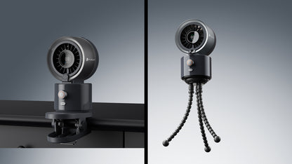 Portable Misting Fan, Clip-On or Flexible Tripod Personal Cooling Fan, Fine Mist Cools Air up to 15°F, 100 Speed Levels, Rechargeable Fan for Strollers, Golf Carts & Desktop Use